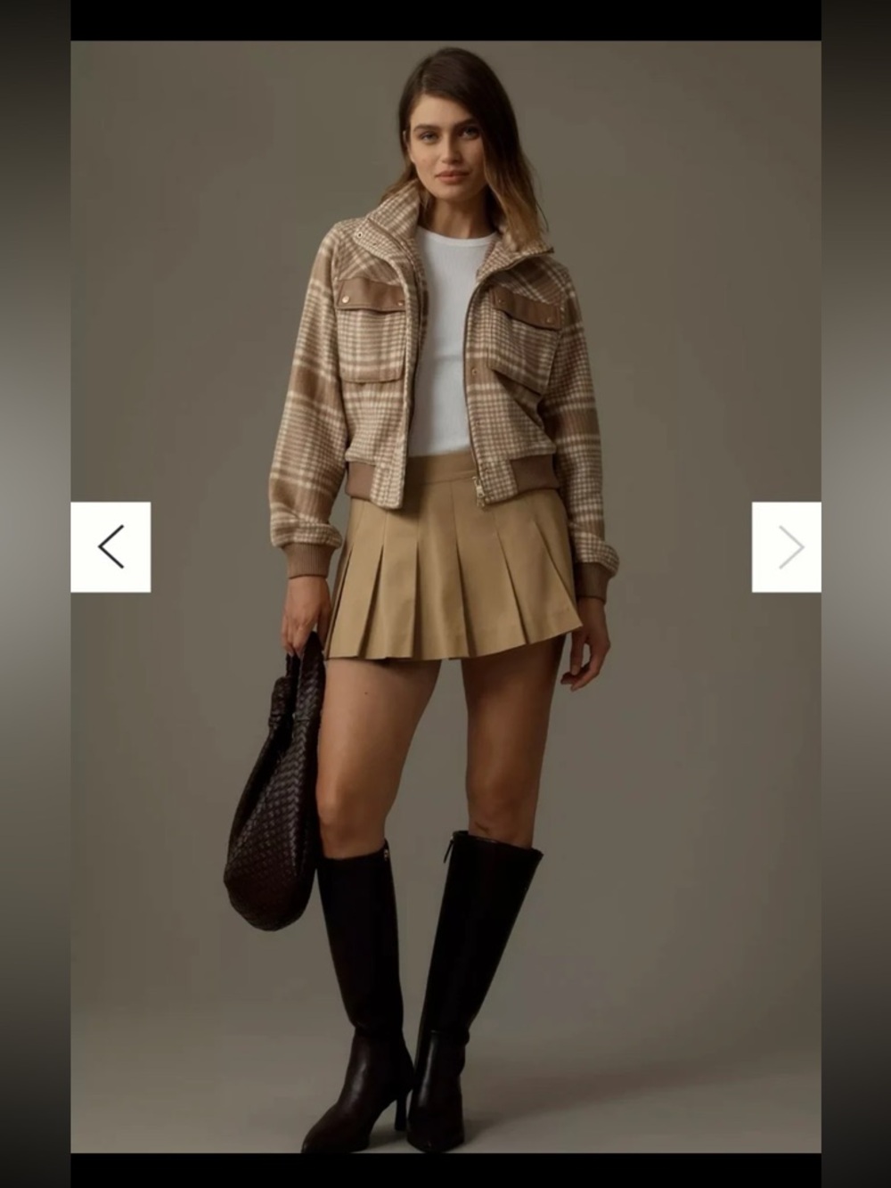 Anthropologie Avec Les Filles Plaid Bomber Jacket size Large - Picture 4 of 12
